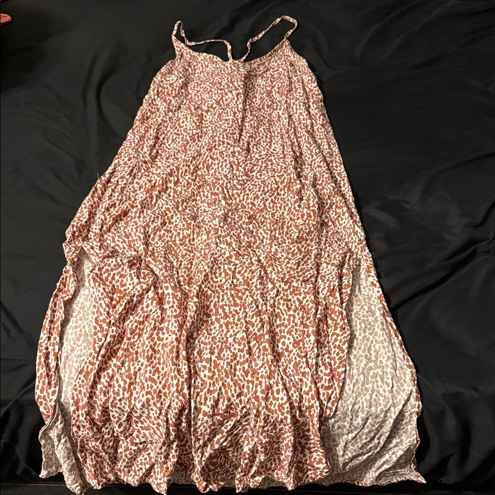 Old Navy Brown and Cream Maxi Dress